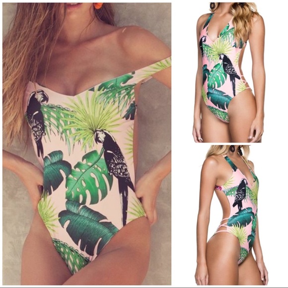 - Other - ALMOST GONE! TROPICAL PINK ONE-PIECE SWIMSUIT